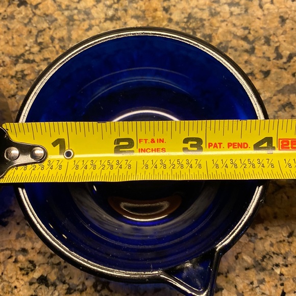 Vintage Silver Plate Cobalt Blue Glass Sugar & Creamer Set Made In England - Picture 11 of 14